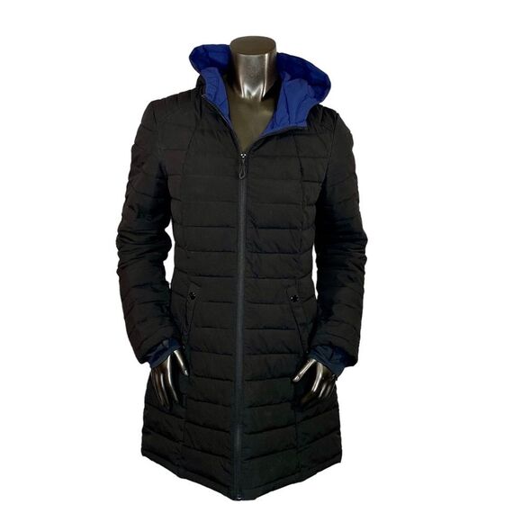 Halitech Lightweight Hooded Stretch Puffer Coat Womens Size Medium with Pockets - Picture 1 of 8